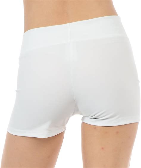 anza girls activewear dance booty shorts gym workout yoga shorts white large 12 14