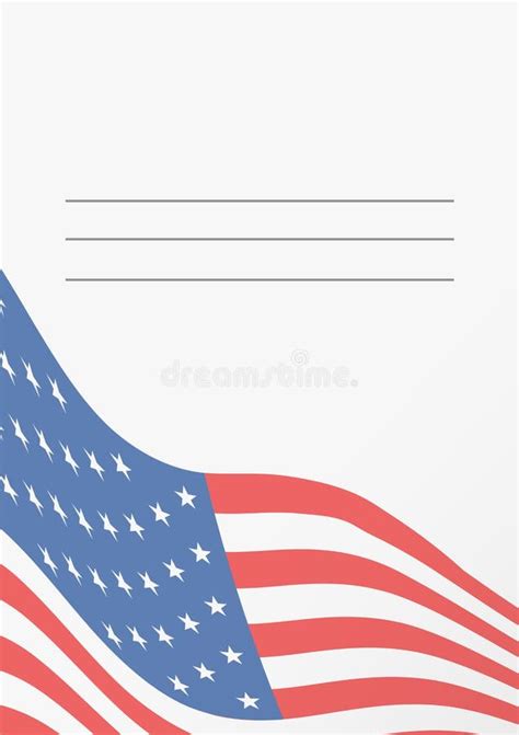 American Flag Postcard Template Background Border Stock Illustrations