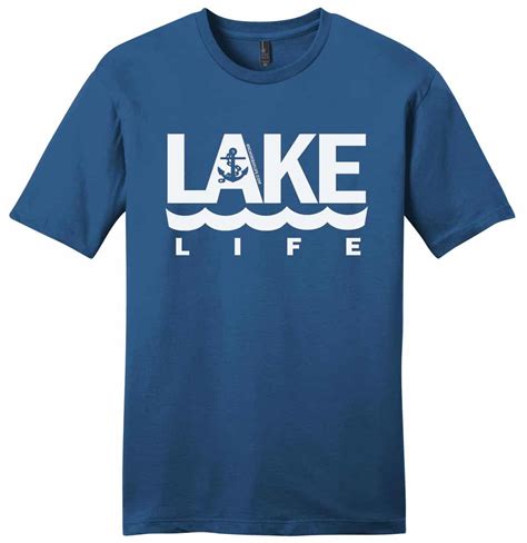 Lake Life Anchor Mens Maritime Blue T Shirt Tee Anchor Bay Life