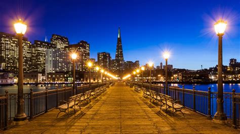 18153082 Pier 7 Panorama In San Francisco At Night Wonderbench