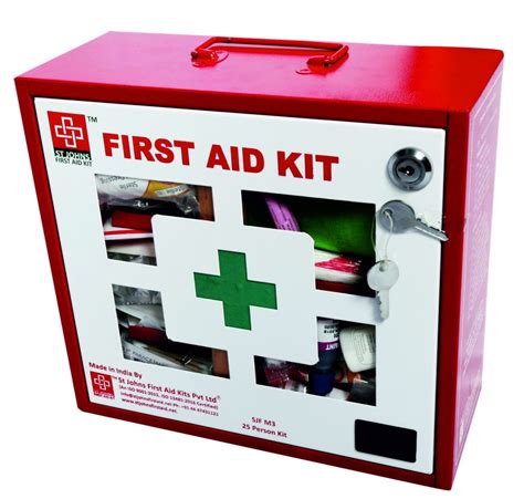 St Johns First Aid Industrial First Aid Kit Medium Metal Box Wall