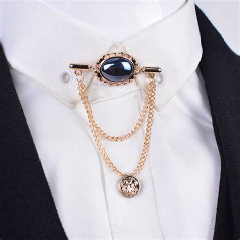 Best Quality Wholesale High Quality Fashion Crystal Gem Men Brooch With