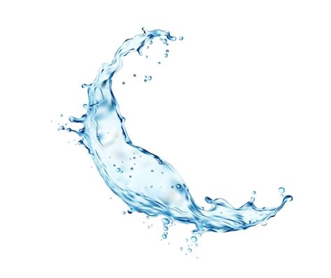 Premium Vector Transparent Blue Water Wave Splash With Drops