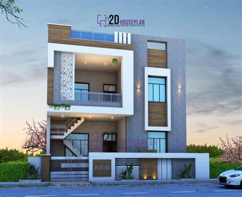 House Front Elevation Designs For Double Floor North Facing Home Alqu