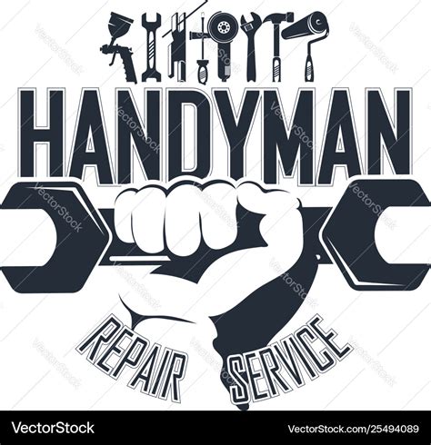Handyman With A Tool Symbol Royalty Free Vector Image