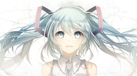 Wallpaper Vocaloid Hatsune Miku Aqua Eyes Aqua Hair Twintails