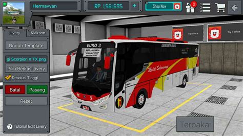 Livery bus simulator kaca depan transparan / jb3+. Livery Bus Medal Sekarwangi Scorpion X (Seri TX ...