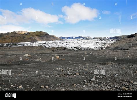 Ground Moraine In Front Of The Terminus Of The Solheimajokull Glacier