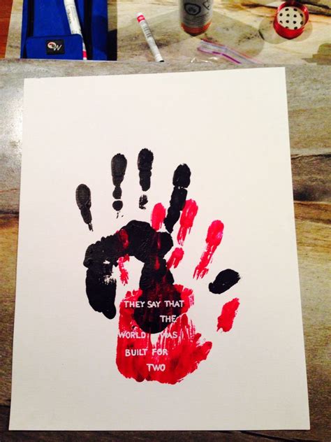 Couples Hand Prints Handprint Painting Couples Art Project Birthday
