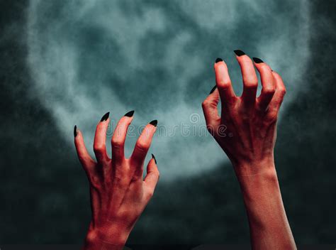 Demon Hand With Gesture Cross Fingers Stock Photo Image Of Black