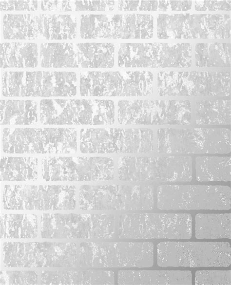 Silver Distressed Metallic Brick Wallpaper Wallpaper Sales