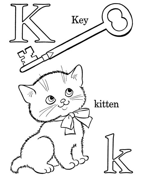 Bluebonkers Free Printable Alphabet Coloring pages - Letter K