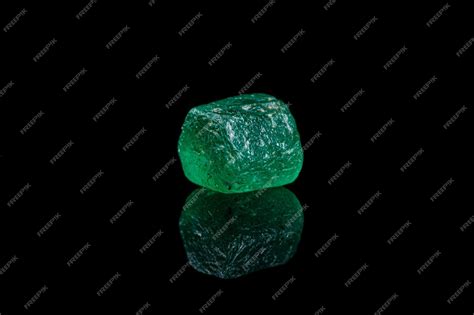 Premium Photo Macro Stone Mineral Emerald On A Black Background