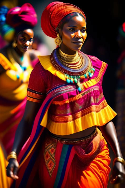 Lexica African Woman Traditional Clothing Dancing