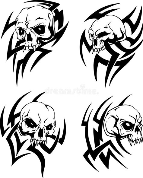 Tribal Skull Tattoos Stock Vector Illustration Of Skull 33821745