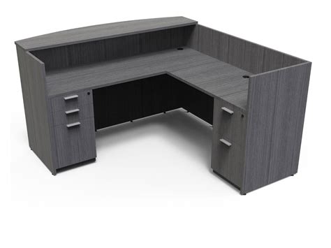 71x72 L Shape Reception Desk Right In Gray Kul Desks