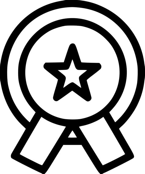 Medal Bagde Honor Ribbon Star Achievement Award Svg Png Icon Free