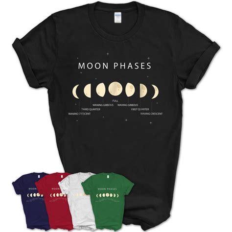 Moon Phases Astronomical Terminology Lunar Cycle Shirt Teezou Store