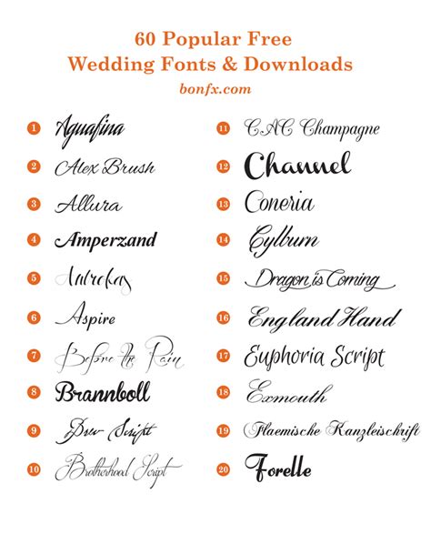 60 Popular Free Wedding Fonts Bonfx
