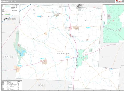 Pickaway County Oh Wall Map Premium Style By Marketmaps