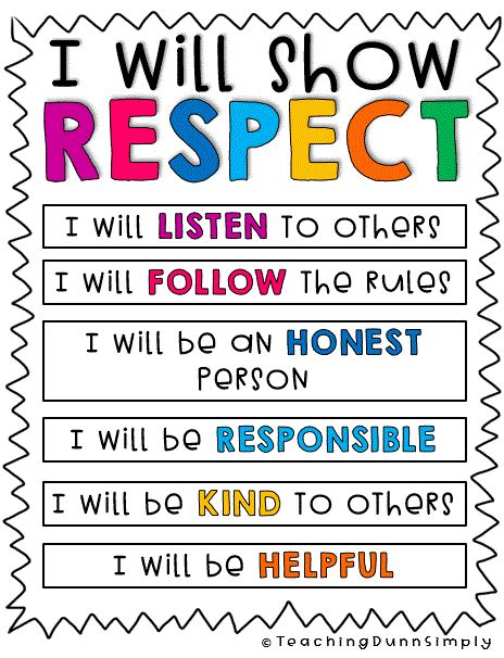 Respect Posters For Classroom
