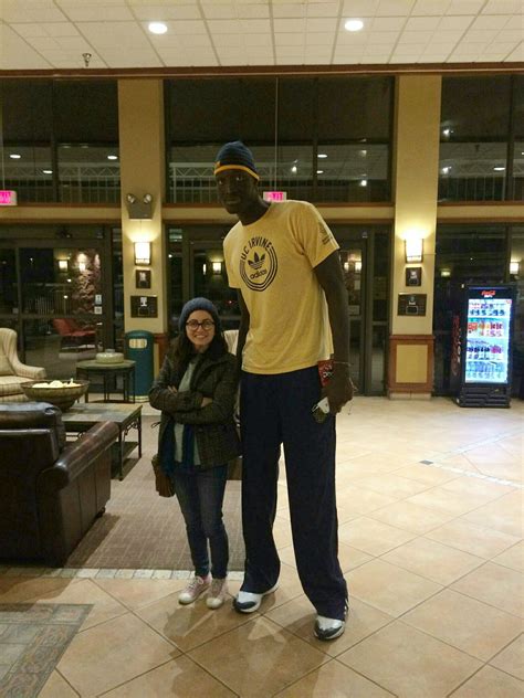 4-foot-11 me next to 7-foot-6 Mamadou N'Diaye, tallest basketball ...