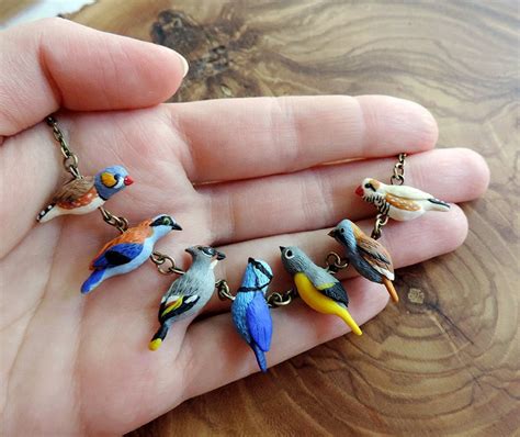 Little Birds Necklace Cute Beads Polymer Clay Jewelry Handmade Beads