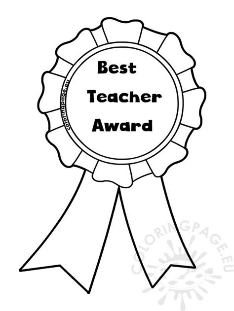 Printable Best Teacher Award Coloring Page