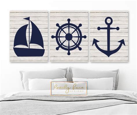 Nautical Wall Art Nautical Nursery Decor Home Decor Beach Etsy In