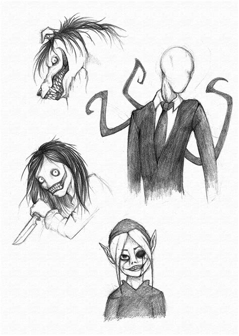 Creepypasta Sketches By Blackdragon Kin On Deviantart