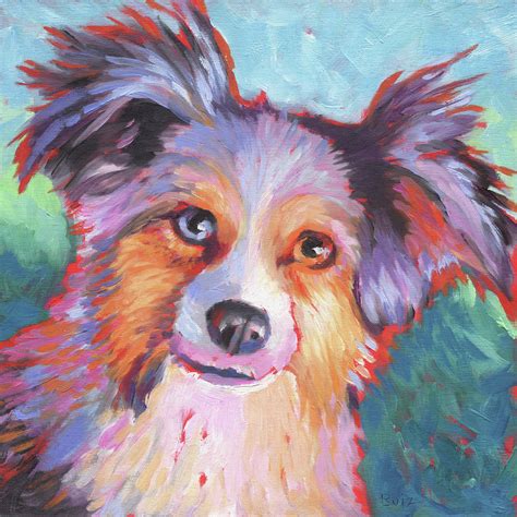 Mini Australian Shepherd Painting By Linda Ruiz Lozito Fine Art America