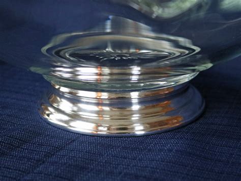 Glass Crystal Bowl With Silver Plate Base Etsy