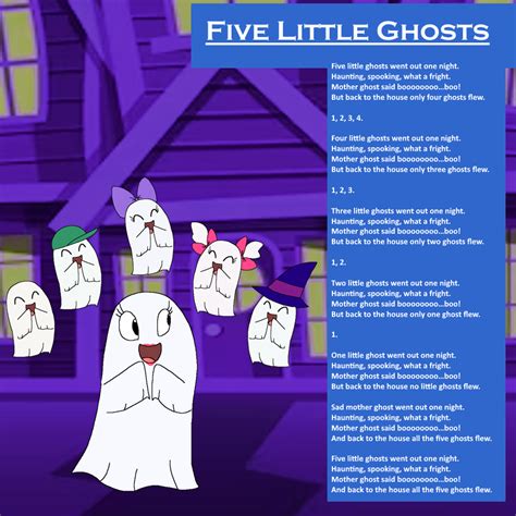 Ss Five Little Ghosts Song Text By 98bokaj On Deviantart