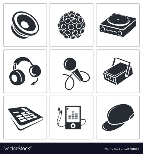 Nightclub Icon Collection Royalty Free Vector Image