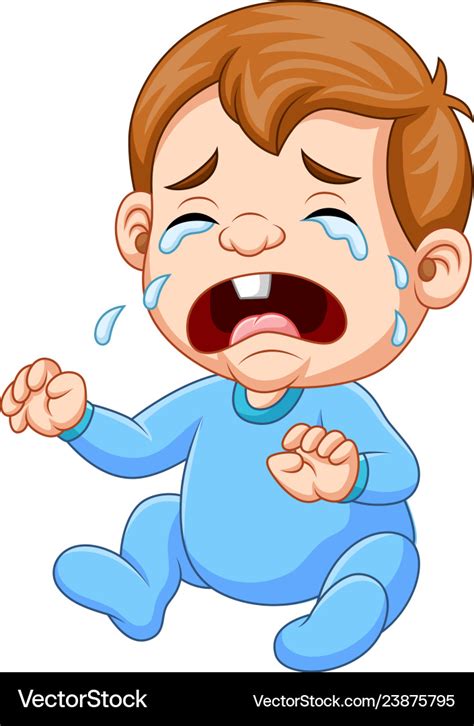 Cartoon Baby Boy Crying Royalty Free Vector Image Vlrengbr