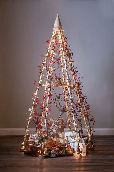 40 Unique Christmas Tree Alternatives Art And Home Unique Christmas