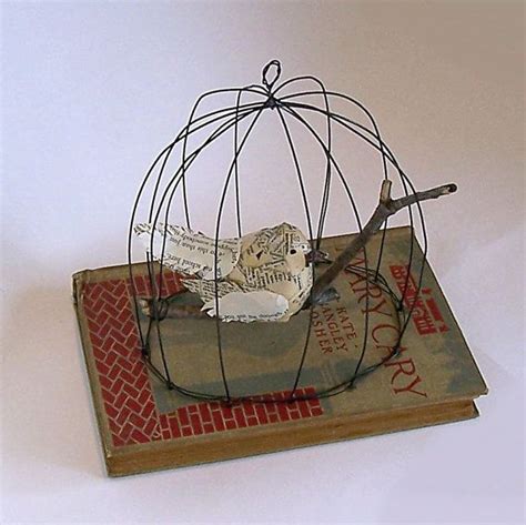 Birdcage Vintage Altered Art Altered Art Bird Crafts Button Art