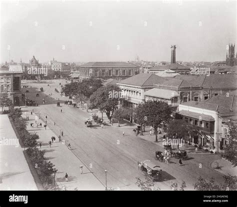 Vintage 19th Century Photograph Esplanade Road Bombay Mumbai India