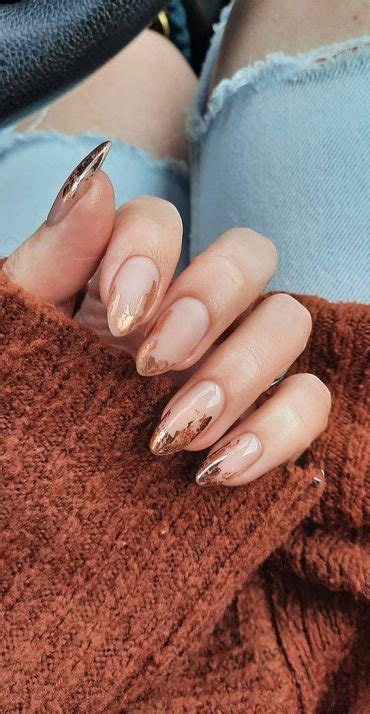 Stunning Fall Nail Ideas For Autumn Copper On Nude Nails