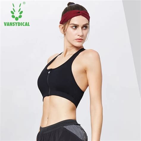 Vansydical 2019 Women Yoga Bra Push Up Sports Running Bra Shockproof Top Racerback Breathable