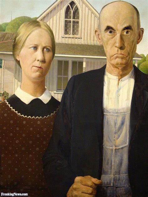 Famous Painting Man And Woman Pitchfork Alice Red