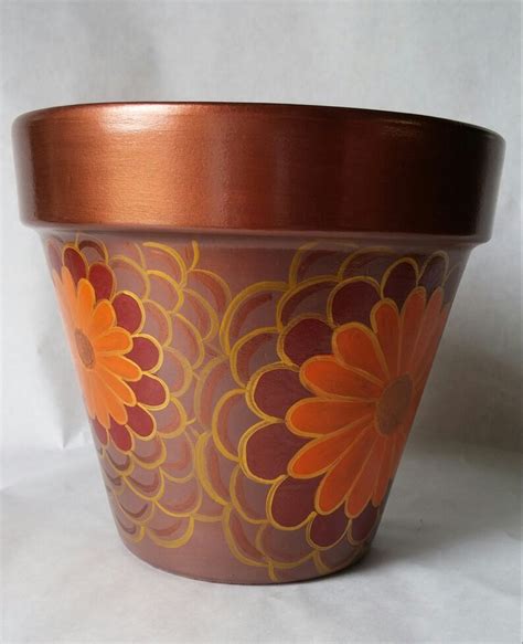 Hand Painted Flower Pot Painted Clay Pot Flower Pot Hand Etsy