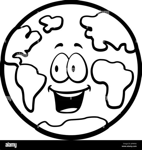 A Cartoon Planet Earth Smiling And Happy Stock Vector Image Art Alamy