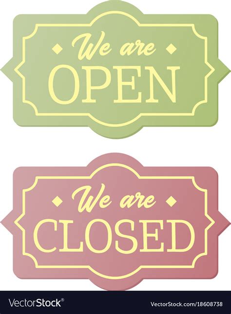Vintage Open And Closed Business Signs Royalty Free Vector