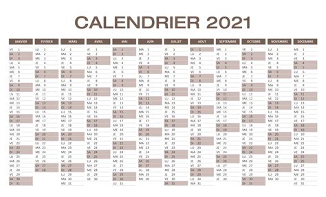 Calendrier 2021 À Imprimer Calendrier 2021 A Imprimer Pdf Et Excel