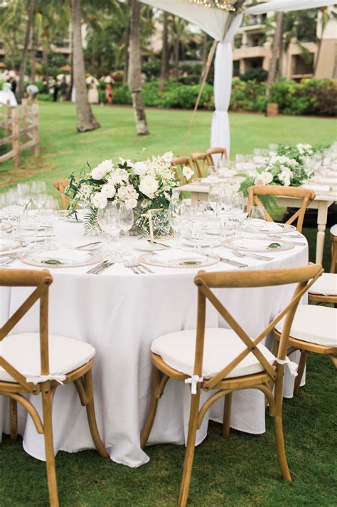 Vineyard Chairs At Round White Table