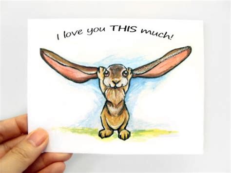 Cute Rabbit Card I Love You This Much Valentines Day Custom