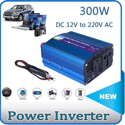 300w Portable Power Inverter For Car Dc 12v To Ac 220v With Dual Usb