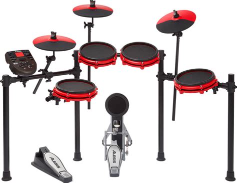 The presence of mesh heads gives this drum set the feel and natural response of an acoustic set. Alesis Nitro Mesh Kit - 8-Piece Electronic Drum Kit With ...