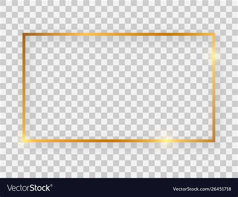 Gold Shiny Rectangular Frame Royalty Free Vector Image
